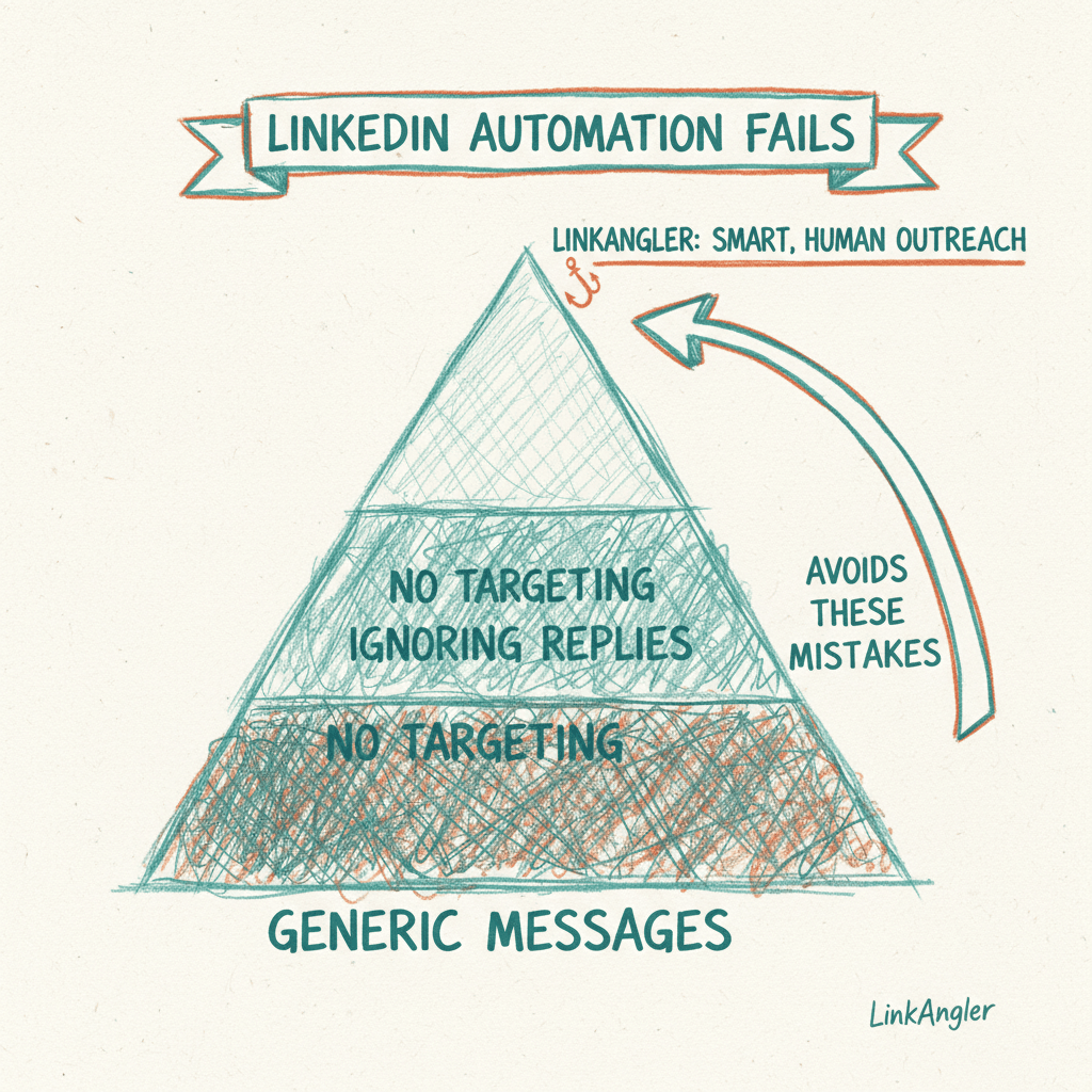 LinkedIn Outreach Automation Mistakes You're Probably Making (And How LinkAngler Fixes Them)
